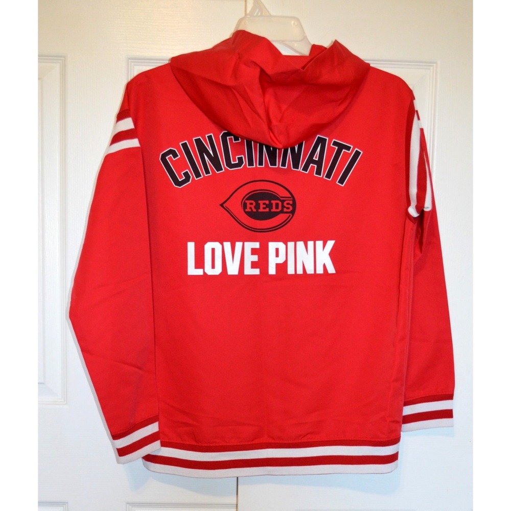Victoria's Secret Cincinnati Reds Love Pink  1/4 Zip Pullover Jacket Womens‎ S - Picture 6 of 16